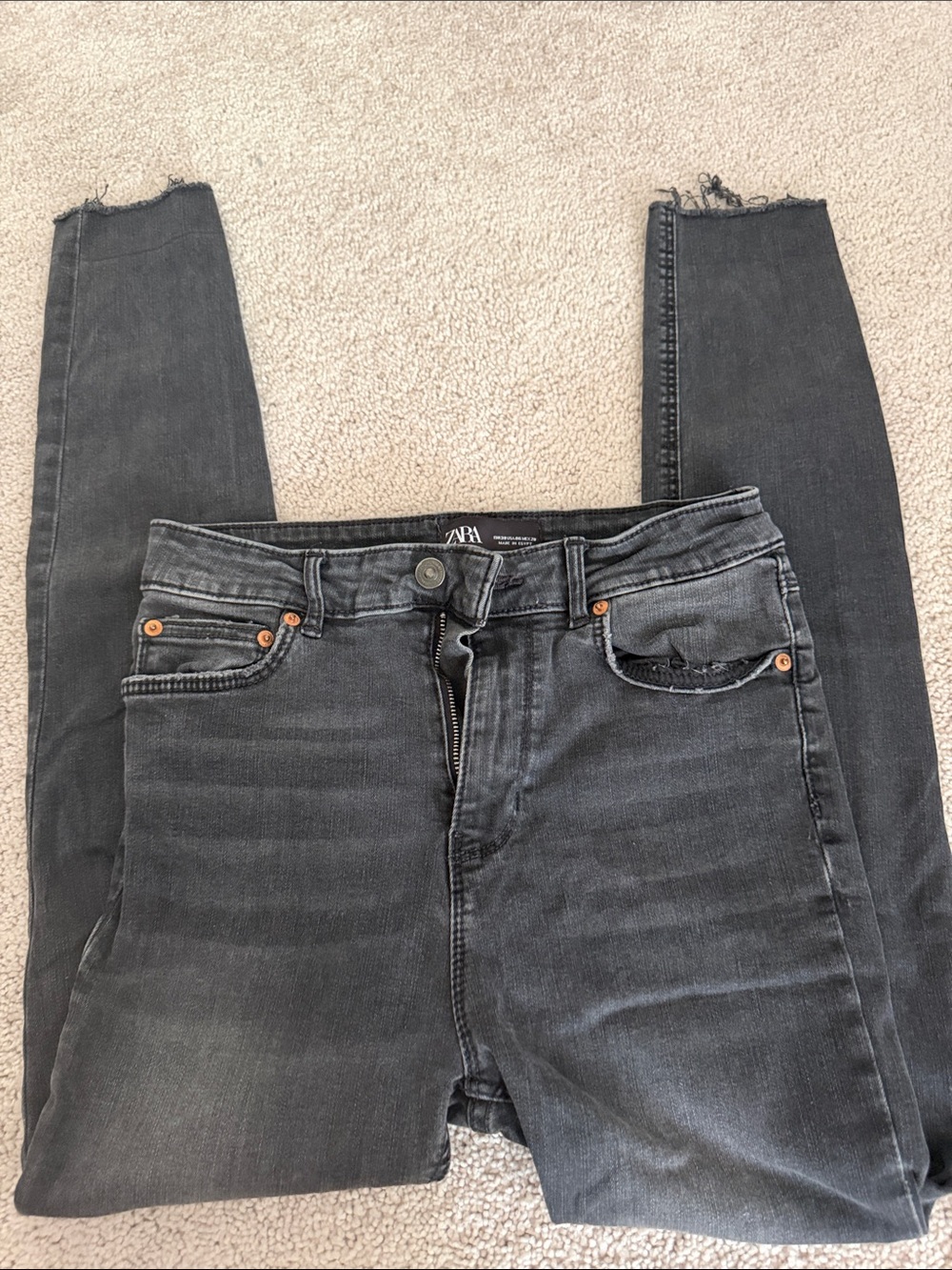 Zara Charcoal Gray Skinny Jeans - High Rise